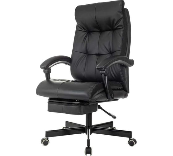 Кресло Easy Chair VB_EChair 624 PU PM черный, экокожа, подставка для ног 2188093 1