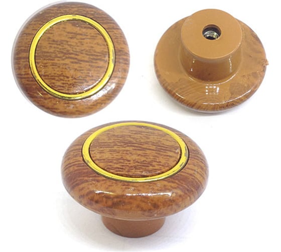 Ручка-кнопка мебельная Крепстор РК-30 орех, Пакет 6 шт. 4665317043285 1