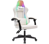 Кресло игровое Бюрократ Knight Wolf RGB белый экокожа/сетка с подголов. крестов. пластик 2102880