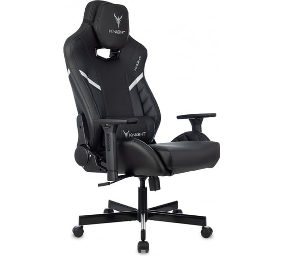 Кресло игровое Бюрократ Knight Thunder 5X черный экокожа крестов. металл 1941738 1