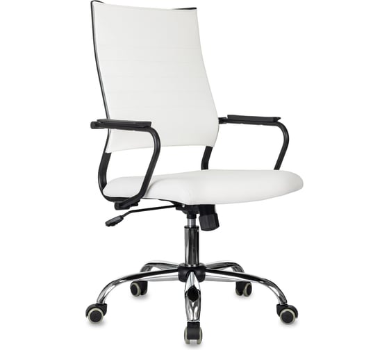 Кресло руководителя Бюрократ CH BALANCE SL Line белый экокожа крестов. металл хром 2136041 1