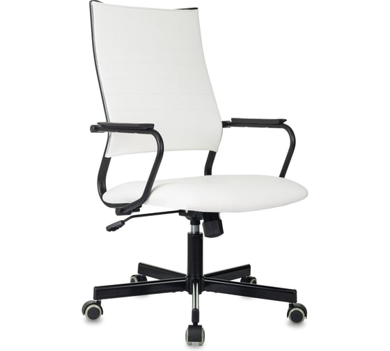 Кресло руководителя Бюрократ CH BALANCE белый экокожа крестов. металл черный 2136047 1