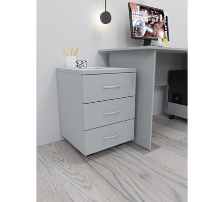 Тумба выкатная с замком Альянс мебель ХИТ 434x454x587 К-5 Серый