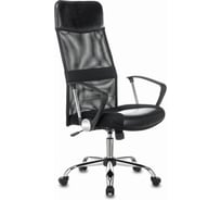 Кресло руководителя Бюрократ CH-600SL черный экокожа/сетка крестов. металл хром 1380230