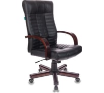Кресло руководителя Бюрократ KB-10WALNUT черный экокожа крестов. металл/дерево 1034886