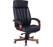 Кресло руководителя Бюрократ T-9922WALNUT черный кожа крестов. металл/дерево 1115299