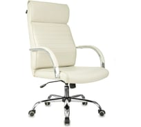 Кресло руководителя Бюрократ T-8010SL слоновая кость экокожа крестов. металл хром 1123272