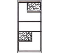 Стеллаж Металл-Завод GUTTA 188х85х34 см, с шестью полками с декором, патина, черный, исп.L GS2L18885346P2D