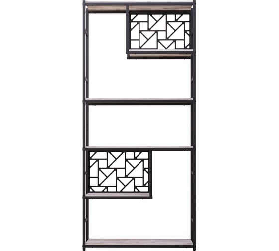 Стеллаж Металл-Завод GUTTA 188х85х34 см, с шестью полками с декором, патина, черный, исп.L GS2L18885346P2D