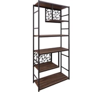 Стеллаж Металл-Завод GUTTA 188х85х34 см, с шестью полками с декором, коричневый, черный, исп.L GS2L18885346B2D