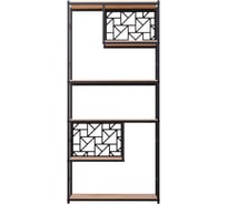 Стеллаж Металл-Завод GUTTA 188х85х34 см, с шестью полками с декором, эвок, черный, исп.L GS2L18885346E2D