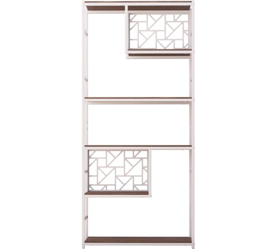 Стеллаж Металл-Завод GUTTA 188х85х34 см, с шестью полками с декором, коричневый, белый, исп.L GS2L18885346B3D