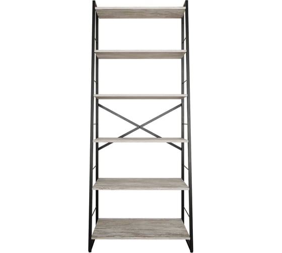 Стеллаж Металл-Завод GUTTA 185х50х35 см, Л-образный, с шестью полками, патина, черный GSL18550356P2