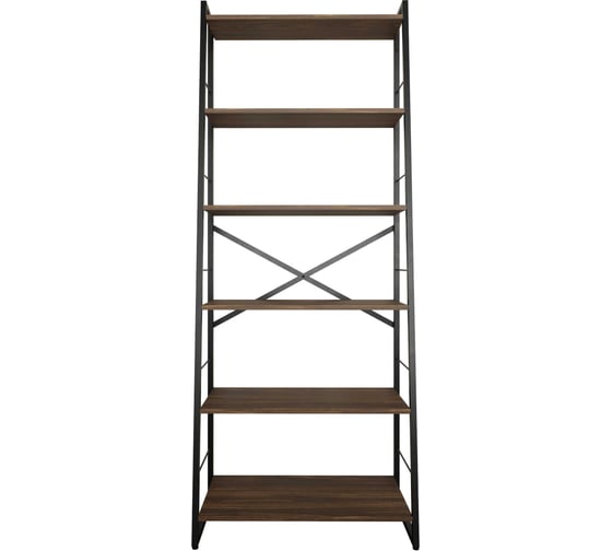 Стеллаж Металл-Завод GUTTA 185х50х35 см, Л-образный, с шестью полками, коричневый, черный GSL18550356B2
