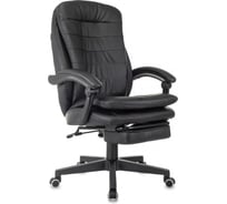 Кресло руководителя Бюрократ T-9950MSG-F черный экокожа, крестовина пластик, подставка для ног 2058907
