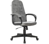 Кресло руководителя Бюрократ CH 002 Fabric серый Light-19, крестовина пластик, пластик черный 1973992