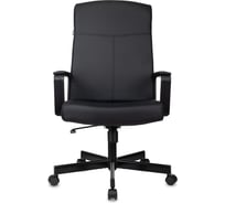 Кресло руководителя Бюрократ DOMINUS черный экокожа, крестовина металл, 497682