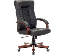 Кресло руководителя Бюрократ KB-10WALNUT черный кожа, крестовина металл/дерево 1391322