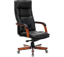 Кресло руководителя Бюрократ T-9927WALNUT черный кожа, крестовина металл/дерево 1360714