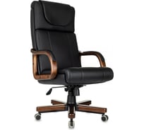 Кресло руководителя Бюрократ T-9933Walnut черный экокожа, крестовина металл/дерево 2095823