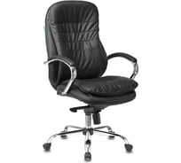 Кресло руководителя Бюрократ T-9950 черный кожа, крестовина металл, хром 1169149