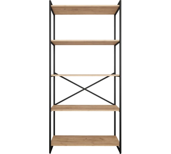 Стеллаж Металл-Завод GUTTA 196х92х34 см, с пятью полками, эвок, чёрный GS19692345E2