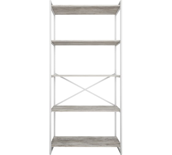 Стеллаж Металл-Завод GUTTA 196х92х34 см, с пятью полками, патина, белый GS19692345P3