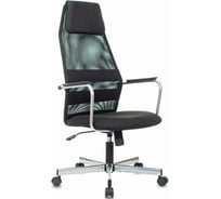 Кресло Бюрократ KB-5M черный TW-01 3C11 сетка/ткань, с подголовником, крестовина металл, серебристый 1739950