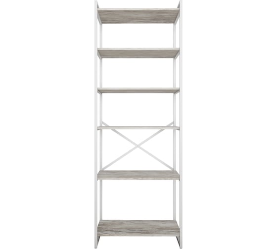 Стеллаж Металл-Завод GUTTA 196х46х34 см, с шестью полками, патина, белый GS19646346P3