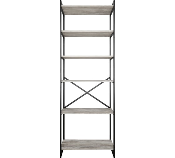 Стеллаж Металл-Завод GUTTA 196х46х34 см, с шестью полками, патина, чёрный GS19646346P2