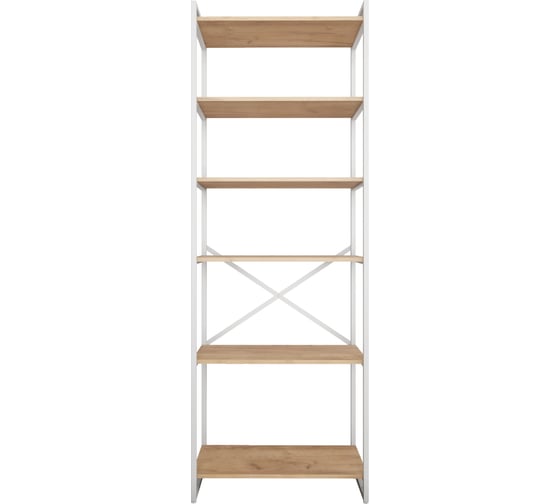 Стеллаж Металл-Завод GUTTA 196х69х34 см, с шестью полками, эвок, белый GS19669346E3