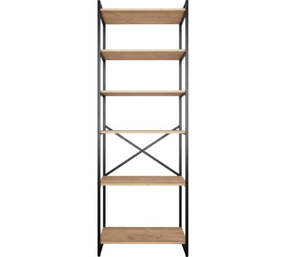 Стеллаж Металл-Завод GUTTA 196х69х34 см, с шестью полками, эвок, чёрный GS19669346E2
