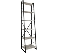 Стеллаж Металл-Завод GUTTA 185х73х35 см, Л-образный, с шестью полками, патина, черный GSL18573356P2