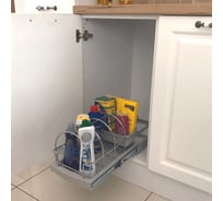 Выдвижная система  для моющих средств Starax S-2393-G шир. 350/400 (260х440х245) серый 0200111