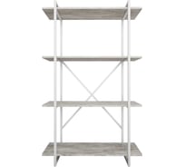 Стеллаж Металл-Завод GUTTA 151х92х34 см с четырьмя полками, патина, белый GS15192344P3
