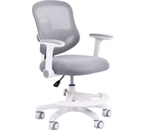 Кресло с подставкой для ног BRABIX MG-215, сетка/ткань TW, серое, 533313