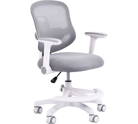 Кресло детское с подставкой для ног BRABIX MG-215, сетка/ткань TW, серое, 533313