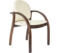 Стул Бюрократ Джуно светло-бежевый экокожа, на ножках дерево 2047351