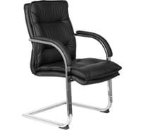 Кресло Бюрократ T-9927SL-LOW-V черный кожа низк.спин. полозья металл хром 1360687