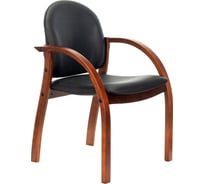 Стул Бюрократ Джуно черный экокожа, на ножках дерево 1390931