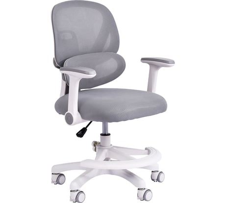 Кресло с подставкой для ног BRABIX MG-220, сетка/ткань TW, серое, 533315