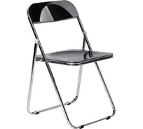 Стул офисный складной BRABIX глянцевый черный Style CF-015, хромированный каркас, пластик, 533248