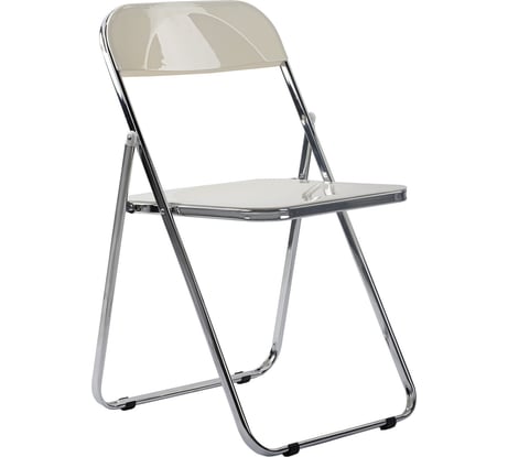 Стул офисный складной BRABIX глянцевый белый Style CF-015, хромированный каркас, пластик, 533249