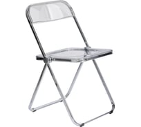 Стул офисный складной BRABIX прозрачный Glam CF-020, хромированный каркас, пластик, 533245