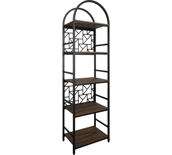 Стеллаж Металл-Завод GUTTA 180х52х34 см, с пятью полками, с декором, коричневый, черный GS218052345В2D 1