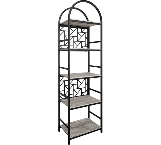 Стеллаж Металл-Завод GUTTA 180х52х34 см, с пятью полками, с декором, патина, черный GS218052345P2D 1