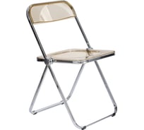 Стул офисный складной прозрачный янтарный BRABIX Glam CF-020, хромированный каркас, пластик 533246