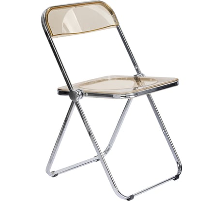 Стул офисный складной прозрачный янтарный BRABIX Glam CF-020, хромированный каркас, пластик 533246