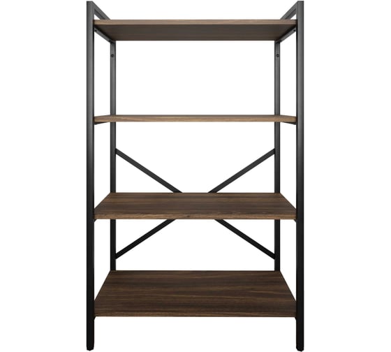 Стеллаж Металл-Завод GUTTA 111х69х34 см с четырьмя полками, коричневый, черный GS11169344B2