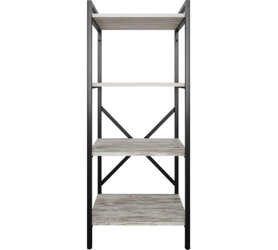 Стеллаж Металл-Завод GUTTA 111х46х34 см четыре полки, патина, чёрный GS11146344P2